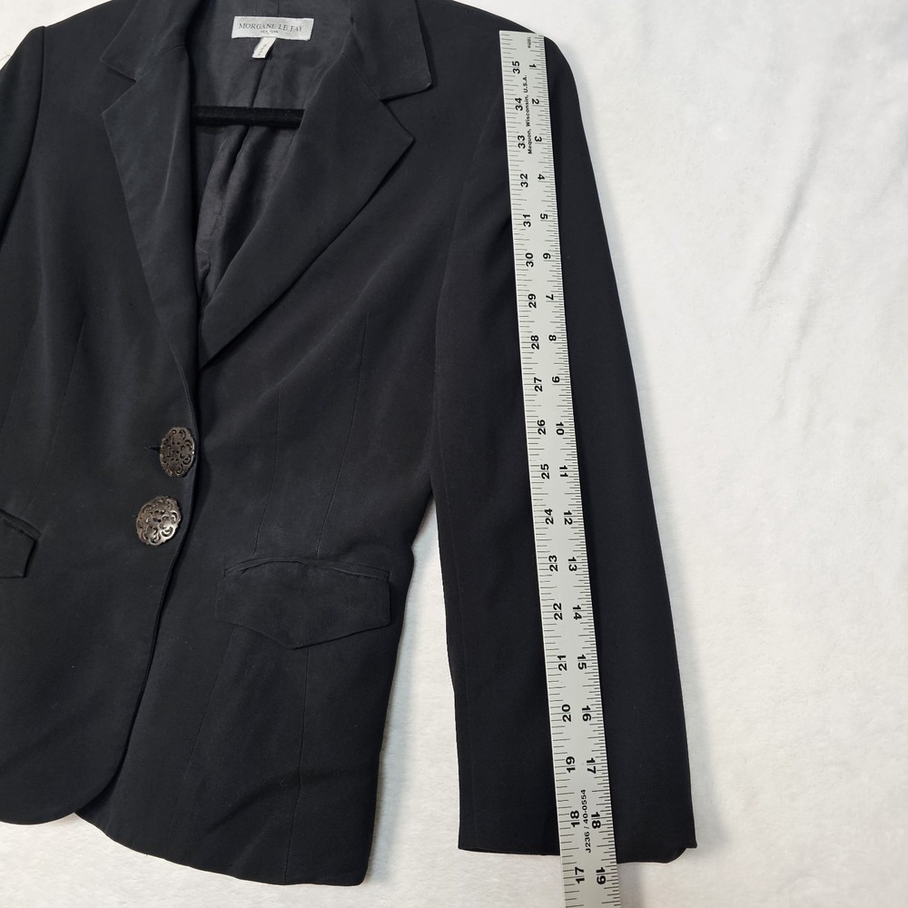 Morgane Le Fay Blazer Womens M Silk Lycra Jacket Career Office Lightweight USA - Picture 5 of 11